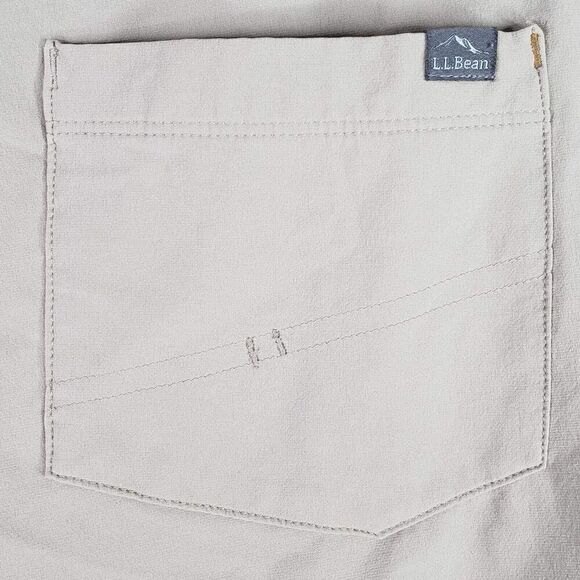 LL Bean Womens Pants Straight Leg Flat Front Khaki Nylon Plus Size 16 - Picture 4 of 11